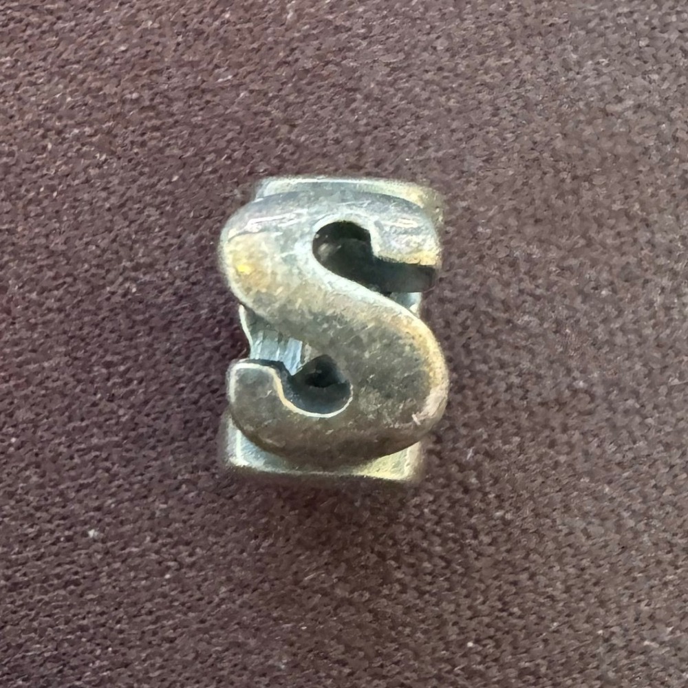 Chamilia Sterling Silver Letter S Initial Bead Charm 925 Monogram Retired